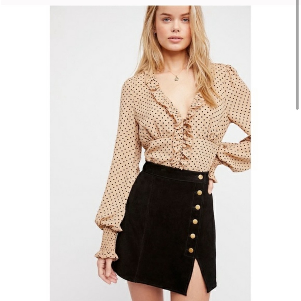 Genuine Leather mini skirt